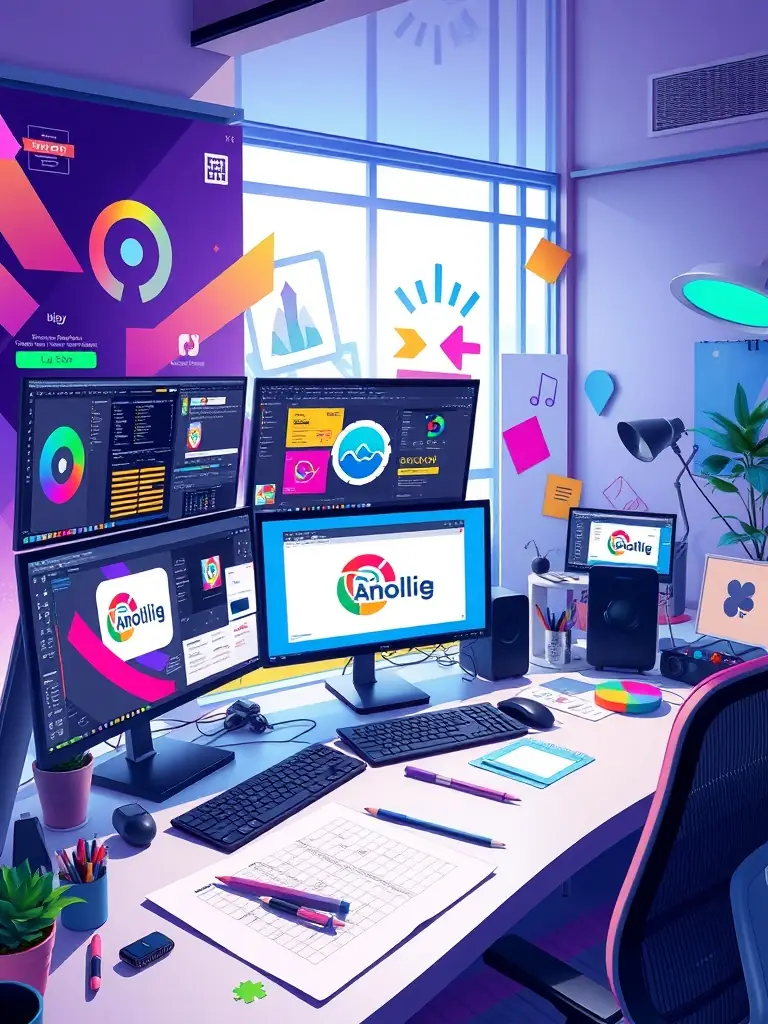 A vibrant image showcasing creative content, including visual designs, video production, and compelling copywriting, illustrating Signal and Spark's ClearCreate service.