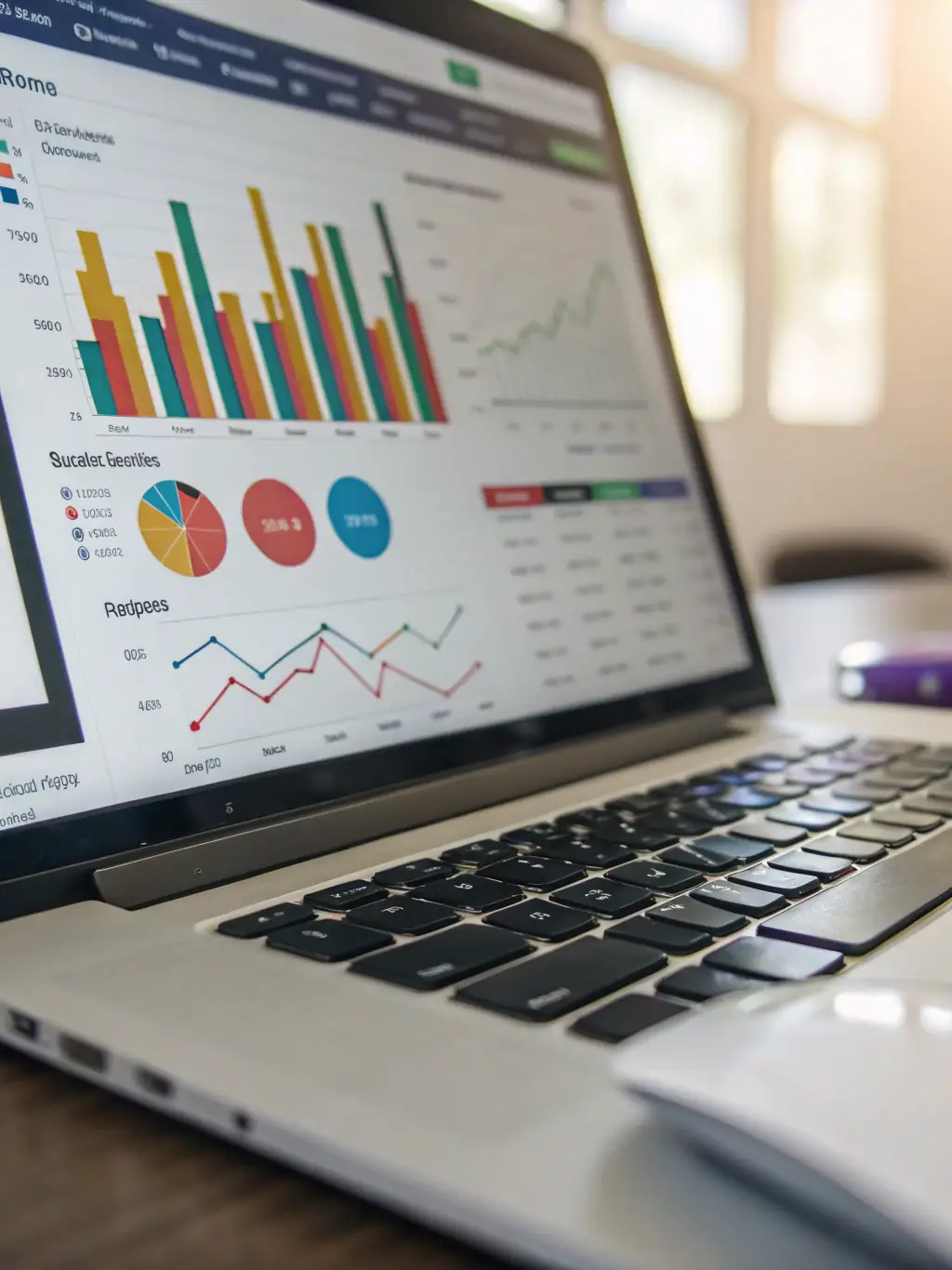 A graphic representation of data analytics, showing charts, graphs, and key performance indicators, symbolizing Signal and Spark's ClearMeasure service.